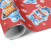 Kerstcadeauverpakking Winter Wonderland Snowfolk.  Cadeaupapier (Rol Hoek)