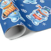 Kerstcadeauverpakking Winter Wonderland Snowfolk. Cadeaupapier (Rol Hoek)