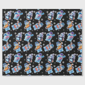 Kerstcadeauverpakking Winter Wonderland Snowfolk.  Cadeaupapier (Vlak)