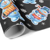 Kerstcadeauverpakking Winter Wonderland Snowfolk.  Cadeaupapier (Rol Hoek)