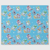 Kerstcadeauverpakking Winter Wonderland Snowfolk. Cadeaupapier (Vlak)