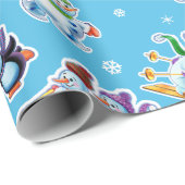 Kerstcadeauverpakking Winter Wonderland Snowfolk. Cadeaupapier (Rol Hoek)