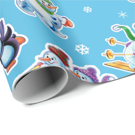 Kerstcadeauverpakking Winter Wonderland Snowfolk. Cadeaupapier (Rol Hoek)