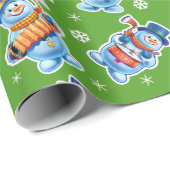 Kerstcadeauverpakking Winter Wonderland Snowfolk. Cadeaupapier (Rol Hoek)