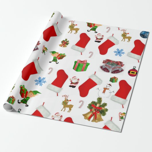 Kerstcadeauverpakkings papier (Uitgerold)