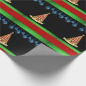 Kerstcadeauverpakkings Papier Boom Zwart (Hoek)