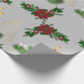 Kerstcadeauverpakkings papier Gouden Kaars (Hoek)