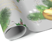 Kerstcadeauverpakkings papier Gouden Kaars (Rol Hoek)