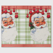 Kerstcadeauverpakkings papier Kabouter groen ruitj (Vlak)