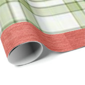 Kerstcadeauverpakkings papier Kabouter groen ruitj (Rol Hoek)