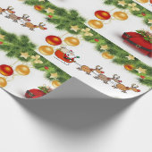 Kerstcadeauverpakkings papier Kerst slee (Hoek)