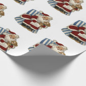 Kerstcadeauverpakkings papier Kerstman (Hoek)