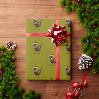 Kerstcadeauverpakkings papier met fazantpatroon