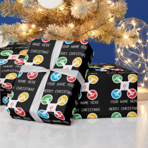 Kerstcadeauverpakkings papier met leuke drone silh