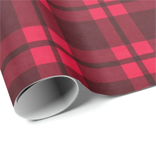 Kerstcadeauverpakkings Papier - Roze/Rood Geruit (Rol Hoek)