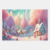 Kerstcadeauverpakkings papier set van 3 inpakpapier vel (Voorkant)