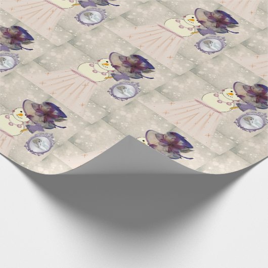 Kerstcadeauverpakkings papier Sneeuwman, Retro (Hoek)