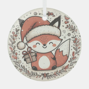 kerstcadeauvos glas ornament