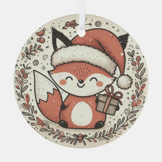 kerstcadeauvos glas ornament (Achterkant)