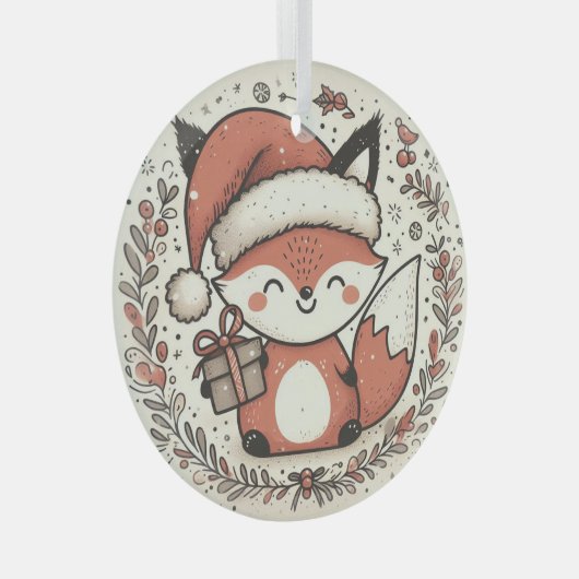 kerstcadeauvos glas ornament (Voorkant Rechts)