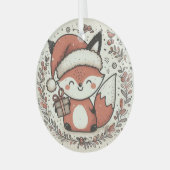 kerstcadeauvos glas ornament (Voorkant links)