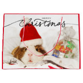 KERSTCADEAUZAK HAMSTER MET KERSTMUTS GROOT CADEAUZAKJE (Voorkant)
