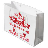 KERSTCADEAUZAK KERSTMIS ZWEEDS PATROON GROOT CADEAUZAKJE (Achterkant Gekanteld)