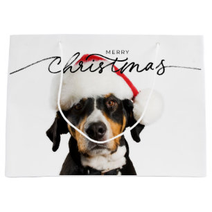 KERSTCADEAUZAK MET BRUINE HOND GROOT CADEAUZAKJE