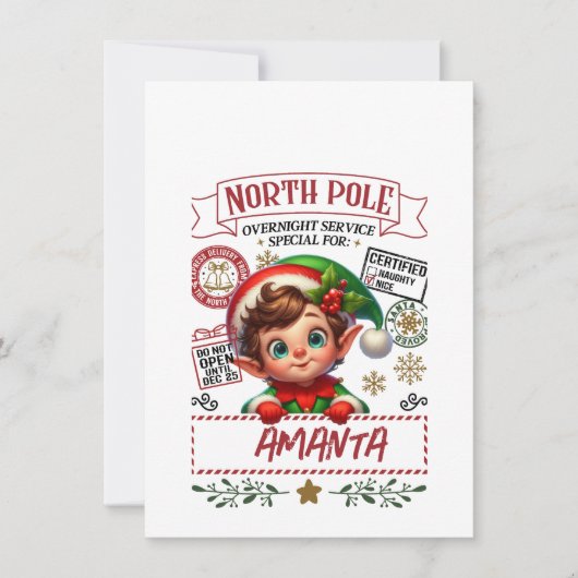 KERSTCADEAUZAK MET JOUW NAAM C KAART (Voorkant)