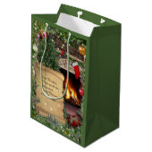 Kerstcadeauzak met letter medium cadeauzakje (Achterkant Gekanteld)
