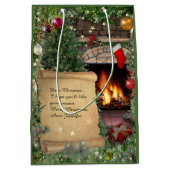Kerstcadeauzak met letter medium cadeauzakje (Voorkant)