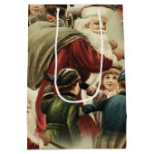 Kerstcadeauzakje met kerstman medium cadeauzakje (Achterkant)