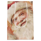 Kerstcadeauzakje met  kerstman medium cadeauzakje (Achterkant)