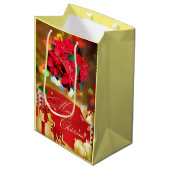 Kerstcadeauzakken Vrolijk Kerstfeest Medium Cadeauzakje (Voorkant Gekanteld)