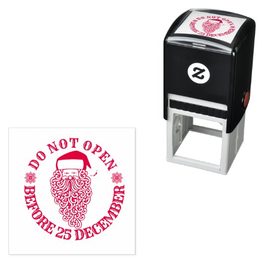 Kerstcadeauzegel | Niet openen tot kerstdag Zelfinktende Stempel (In situ)