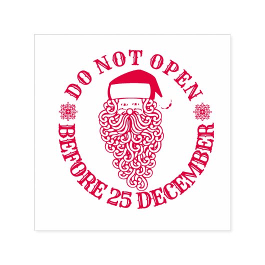 Kerstcadeauzegel | Niet openen tot kerstdag Zelfinktende Stempel (Design)