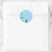 Kerstcadeauzegel Ronde Sticker (Tas)