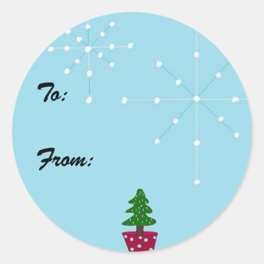 Kerstcadeauzegel Ronde Sticker (Voorkant)
