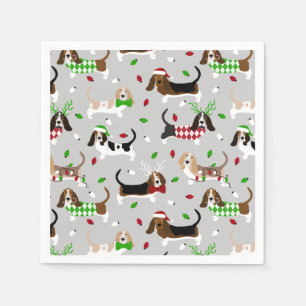 kerstcadebasset Hound Napkins Servet