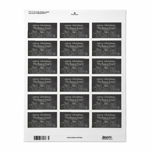 kerstcadecadeau, kerstcadeaubord etiket (Full Sheet)