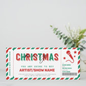 kerstcadeconcert Ticket Sjabloon Voucher (Staand voorkant)