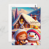 kerstcadedag Gingerbrood Snowman Winter Briefkaart (Voorkant / Achterkant)