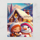 kerstcadedag Gingerbrood Snowman Winter Briefkaart (Voorkant)