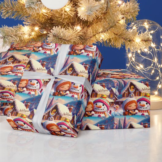 kerstcadedag Gingerbrood Snowman Winter Cadeaupapier (Feestdagen)