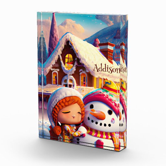 kerstcadedag Gingerbrood Snowman Winter Fotoblokken (Rechts)