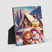 kerstcadedag Gingerbrood Snowman Winter Fotoplaat (Voorkant)