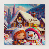 kerstcadedag Gingerbrood Snowman Winter Legpuzzel (Verticaal)