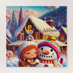 kerstcadedag Gingerbrood Snowman Winter Legpuzzel