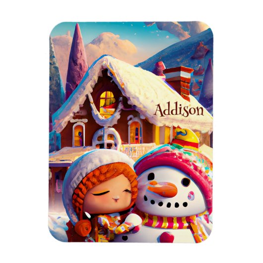 kerstcadedag Gingerbrood Snowman Winter Magneet (Verticaal)