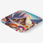 kerstcadedag Gingerbrood Snowman Winter Papieren Bordje (Gebogen)